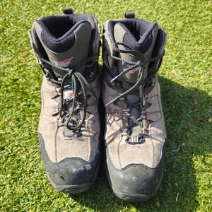 RED WING 3561 Hiker Work Boot Mens‎ 13D Gray Tan Steel Toe Waterproof EH